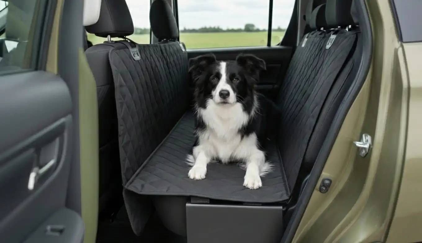 Pies w aucie wyprawowym